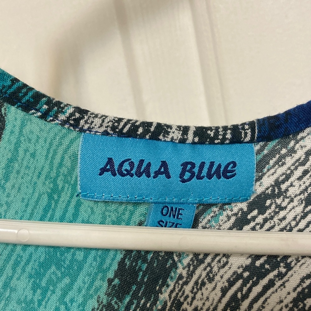 Aqua Blu Asymmetrical Dress in Blue, Brown, and Gray - Picture 2 of 6